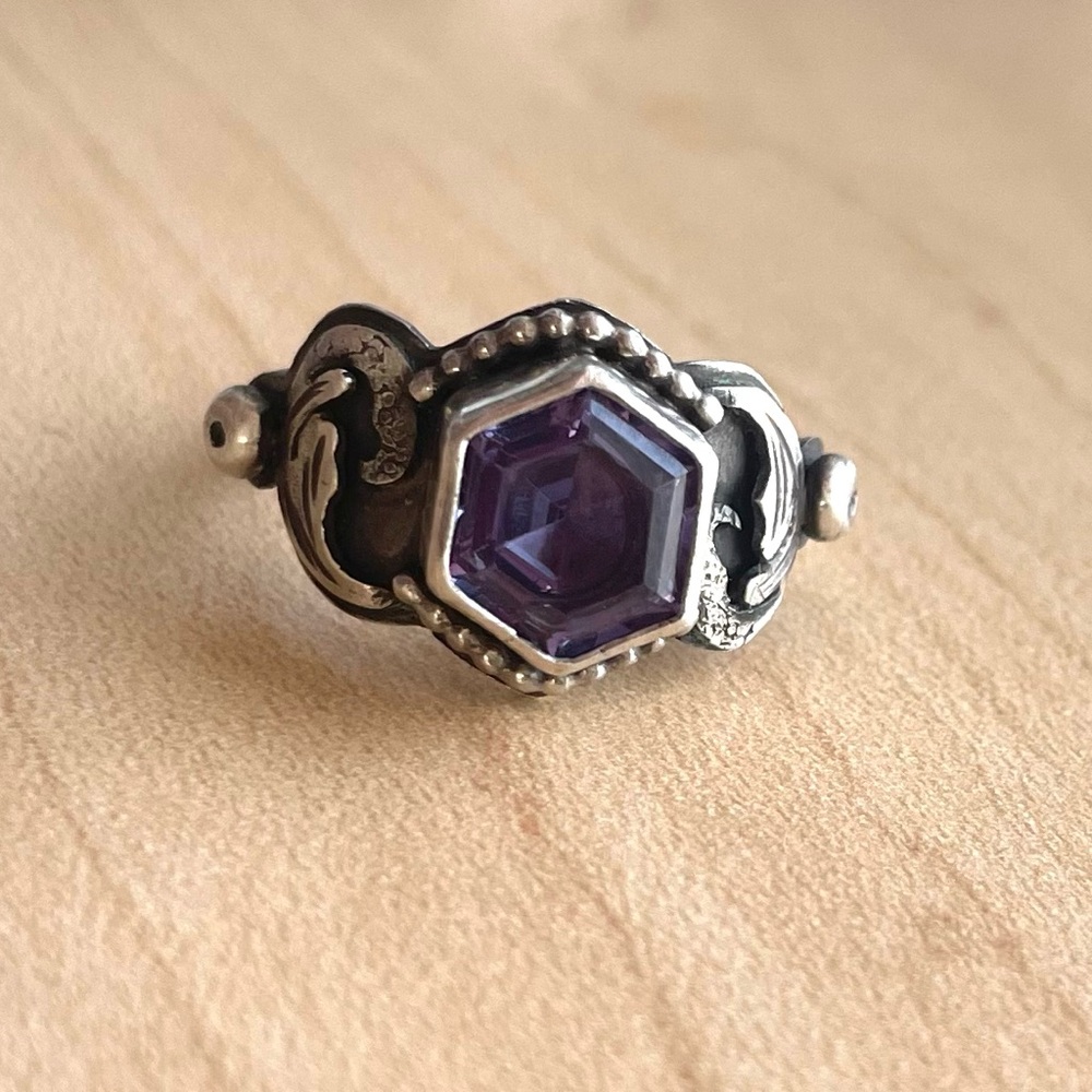 Handmade Alexandrite silver ring - Picture 13 of 14